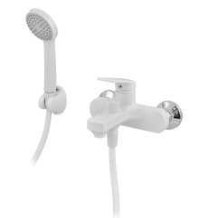 Смеситель для ванны PLAMIX LUCAS-009 EURO SET WHITE (со шлангом, лейкой и кронштейном) (Цвет белый) (PM0708)