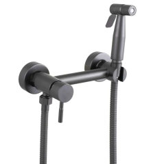 Смеситель настенный MIXXUS SUS-222 GRAPHITE с гигиеническим душем из нерж. стали SUS304 (Цвет графит) (MX9884)