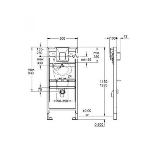 Инсталляционный комплект для писсуара Grohe Rapid SL (38786001)