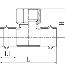 Тройник двухраструбный ВР KOER KQ.T1806F PRESS-INOX AISI 304 18x1/2
