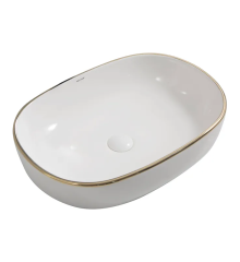 Раковина накладная MIXXUS PREMIUM ELLIPSE-0105 EDGE GOLD 600х400х150mm (MP6564)