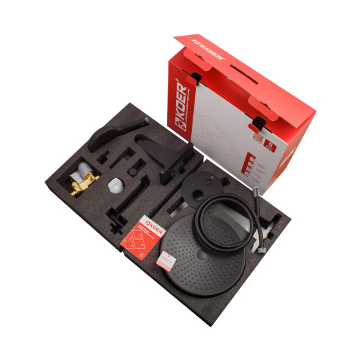 Душевая система встроенная KOER KB-66029-05, 3 функции (Цвет черный) (KR5492)