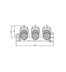 Коллектор с регулирующими вентилями на 3 исх. Roho R809-03 - 3/4